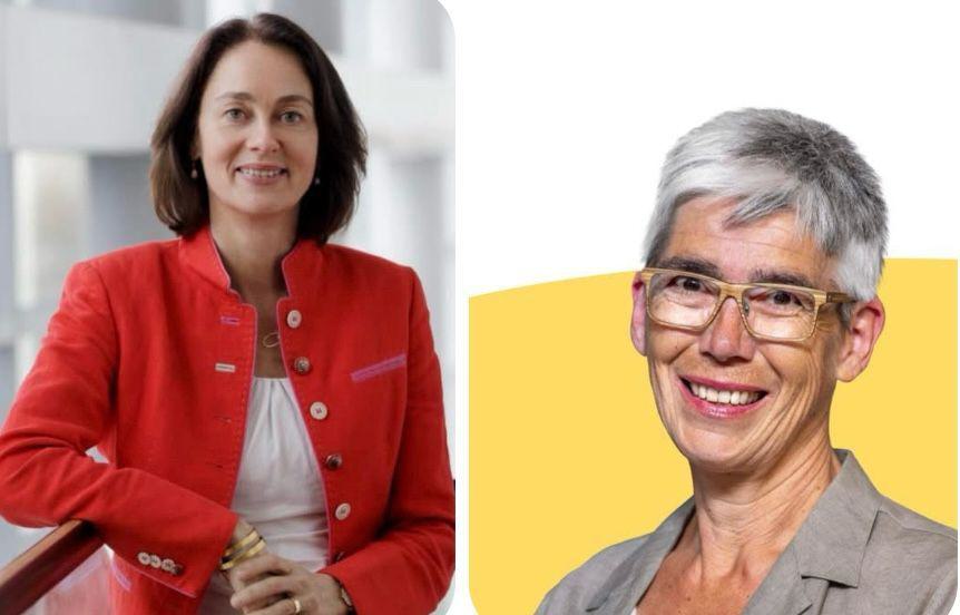 Portraits der beiden EU-Parlamentarierinnen Katarina Barley und Jutta Paulus